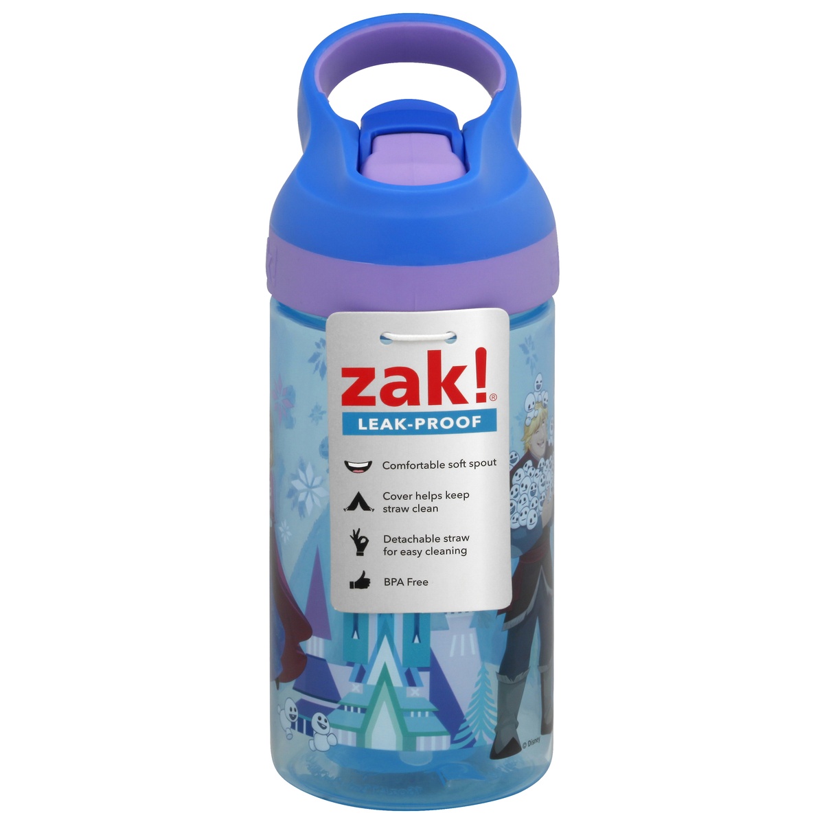 slide 1 of 1, Zak! Designs Disney Frozen Anna Plastic Water Bottle - Teal/Blue, 16 oz