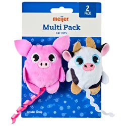 Meijer Cow And Pig Cat Toy 2pk