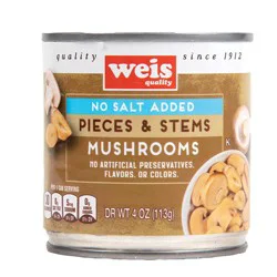 Weis Quality Mushrooms No Salt