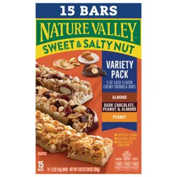 Nature Valley Granola Bars, Sweet and Salty Nut, Variety Pack, 15 Bars, 18 OZ