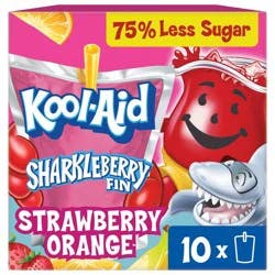 Kool-Aid Jammers Sharkleberry Fin Strawberry Orange Punch Juice Boxes - 10pk/6 fl oz Pouches
