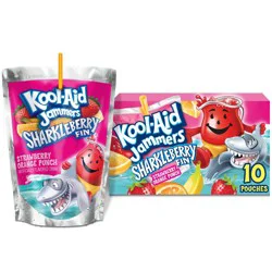 Kool-Aid Jammers Sharkleberry Fin Strawberry Orange Punch Juice Boxes - 10pk/6 fl oz Pouches