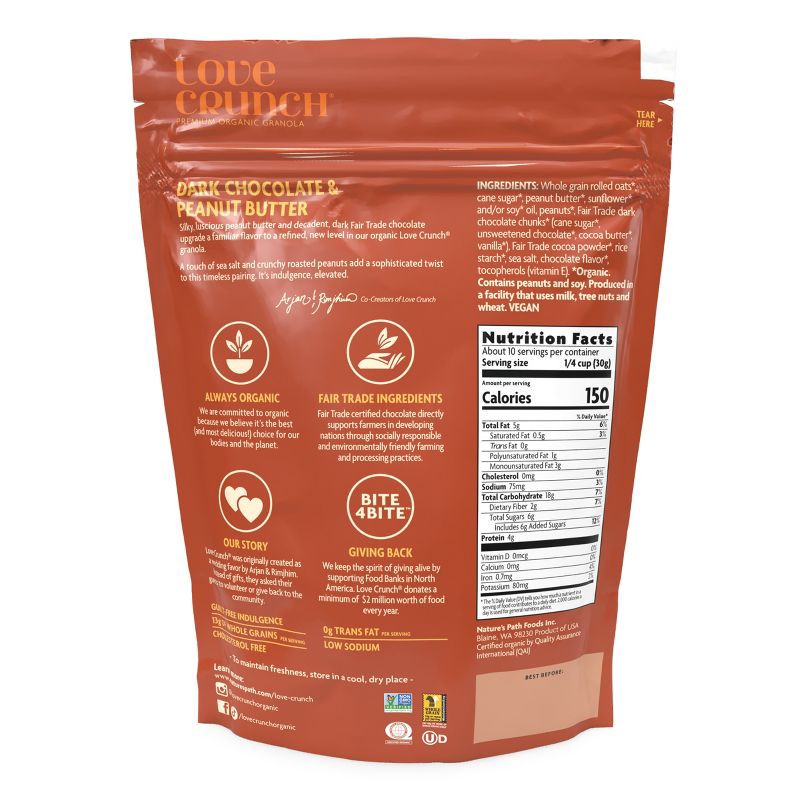 slide 2 of 7, Nature's Path Love Crunch Dark Chocolate and Peanut Butter Granola - 11.5oz, 11.5 oz