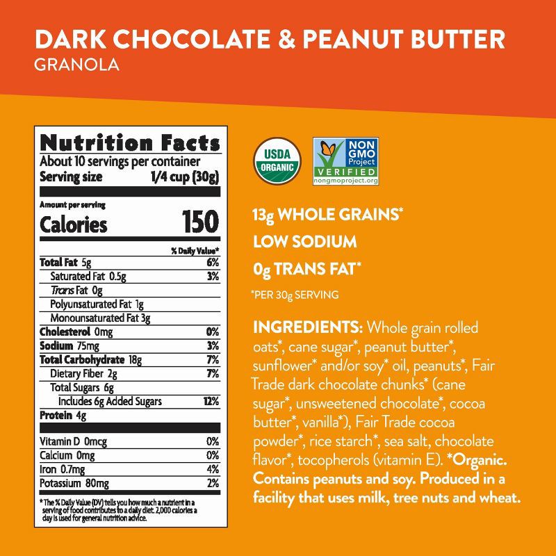 slide 6 of 7, Nature's Path Love Crunch Dark Chocolate and Peanut Butter Granola - 11.5oz, 11.5 oz