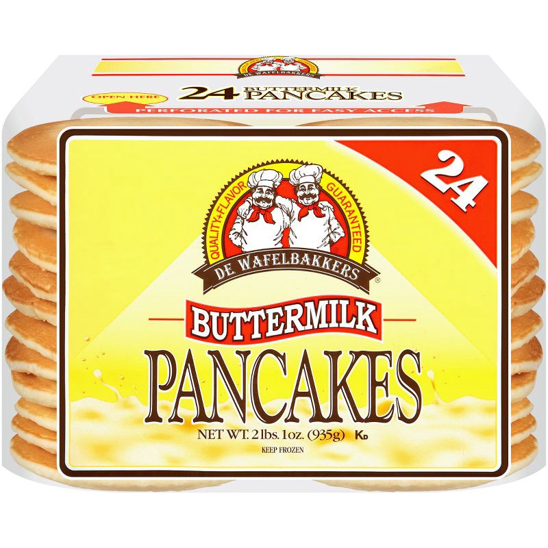 slide 1 of 3, De Wafelbakkers Frozen Buttermilk Pancakes - 33.02oz/24pk, 33.02 oz, 24 ct