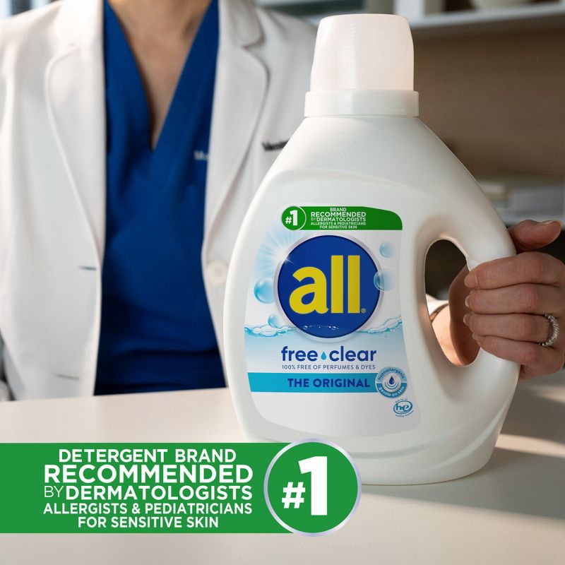 slide 10 of 10, All Liquid Laundry Detergent - Free Clear for Sensitive Skin - 141 fl oz, 141 fl oz