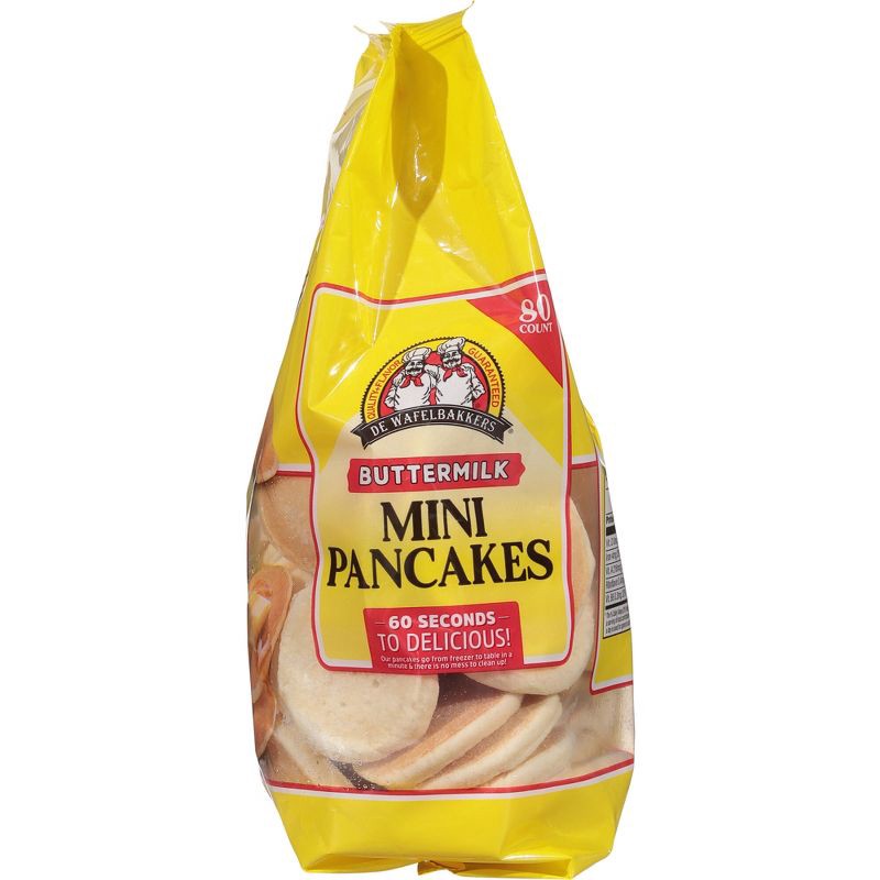 slide 5 of 6, De Wafelbakkers Frozen Mini Buttermilk Pancakes - 80ct/28.2oz, 80 ct, 28.2 oz