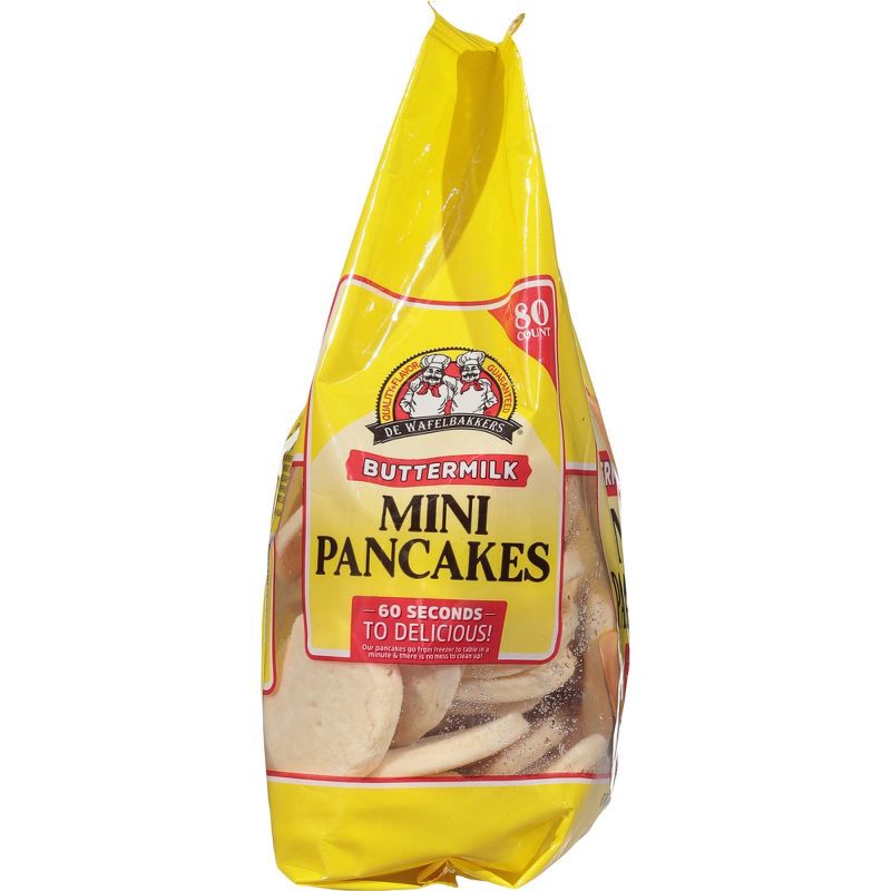 slide 6 of 6, De Wafelbakkers Frozen Mini Buttermilk Pancakes - 80ct/28.2oz, 80 ct, 28.2 oz