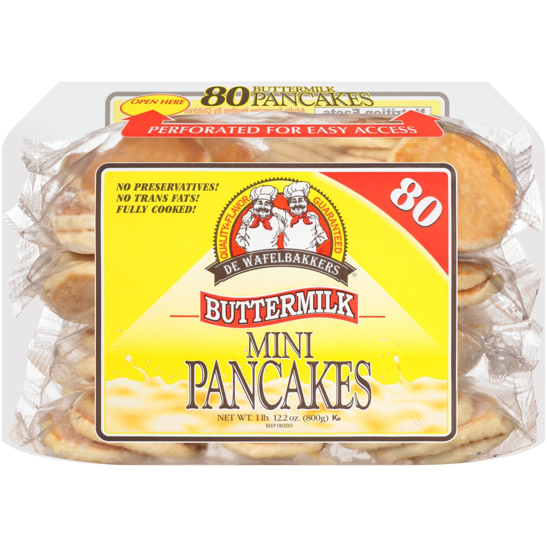 slide 1 of 3, De Wafelbakkers Frozen Mini Buttermilk Pancakes - 12.2oz, 12.2 oz