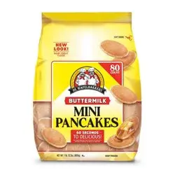 De Wafelbakkers Frozen Mini Buttermilk Pancakes - 80ct/28.2oz