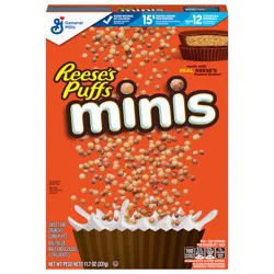 Reese's Puffs Minis Breakfast Cereal, Chocolate Peanut Butter Cereal, 11.7 OZ