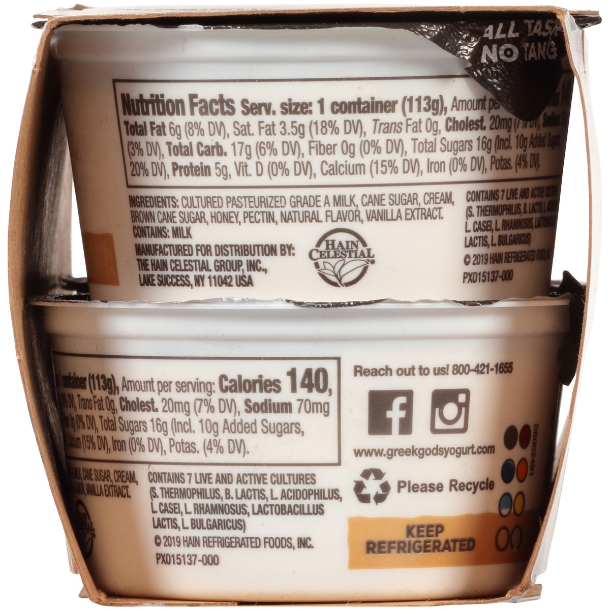 slide 2 of 8, The Greek Gods Greek Gods Honey Vanilla Greek Yogurt 4Pk, 4 ct; 4 oz