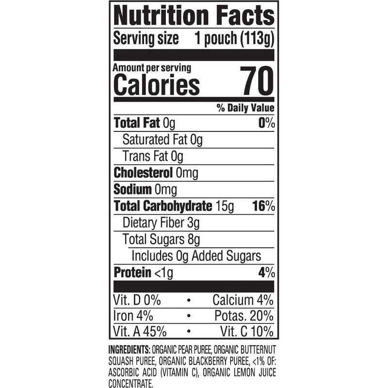 slide 8 of 8, Happy Baby Organics Clearly Crafted Stage 2 Pears, Squash & Blackberries - 4oz, 4 oz