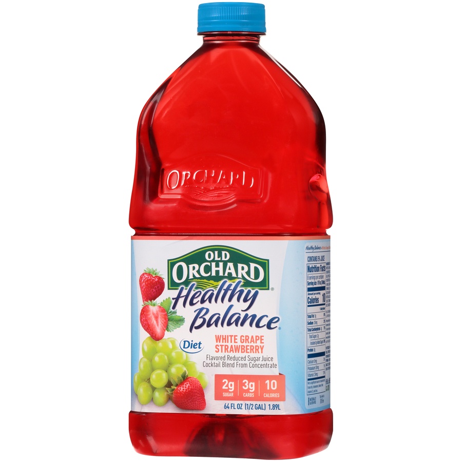 slide 3 of 8, Old Orchard Healthy Balance White Grape Strawberry, 64 fl oz