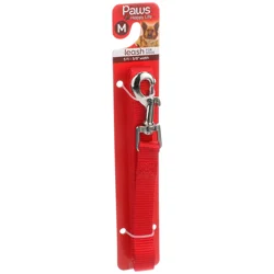 Paws Premium Medium Nylon Red 5/8" X 5' Leash 5 Ft