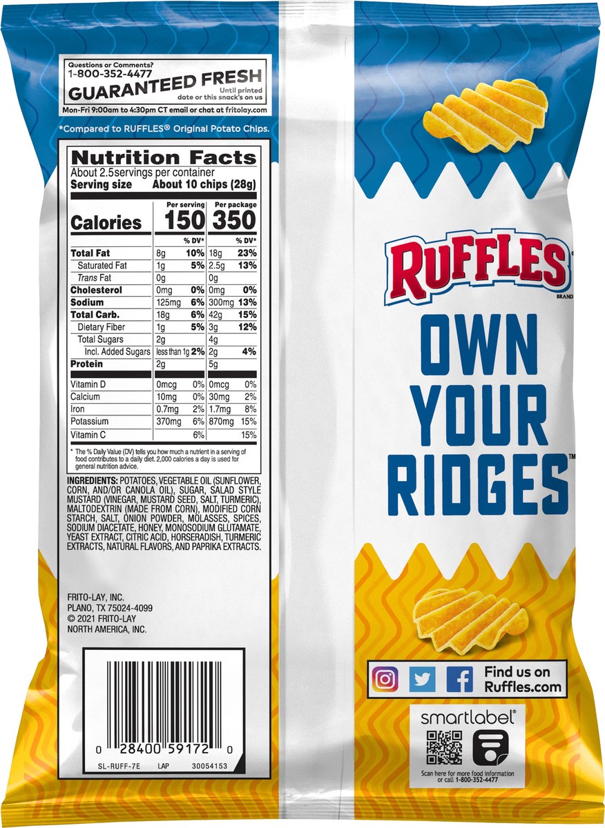 slide 4 of 6, Ruffles Double Crunch Honey Mustard Flavored Potato Chips 2.375 oz, 2.38 oz