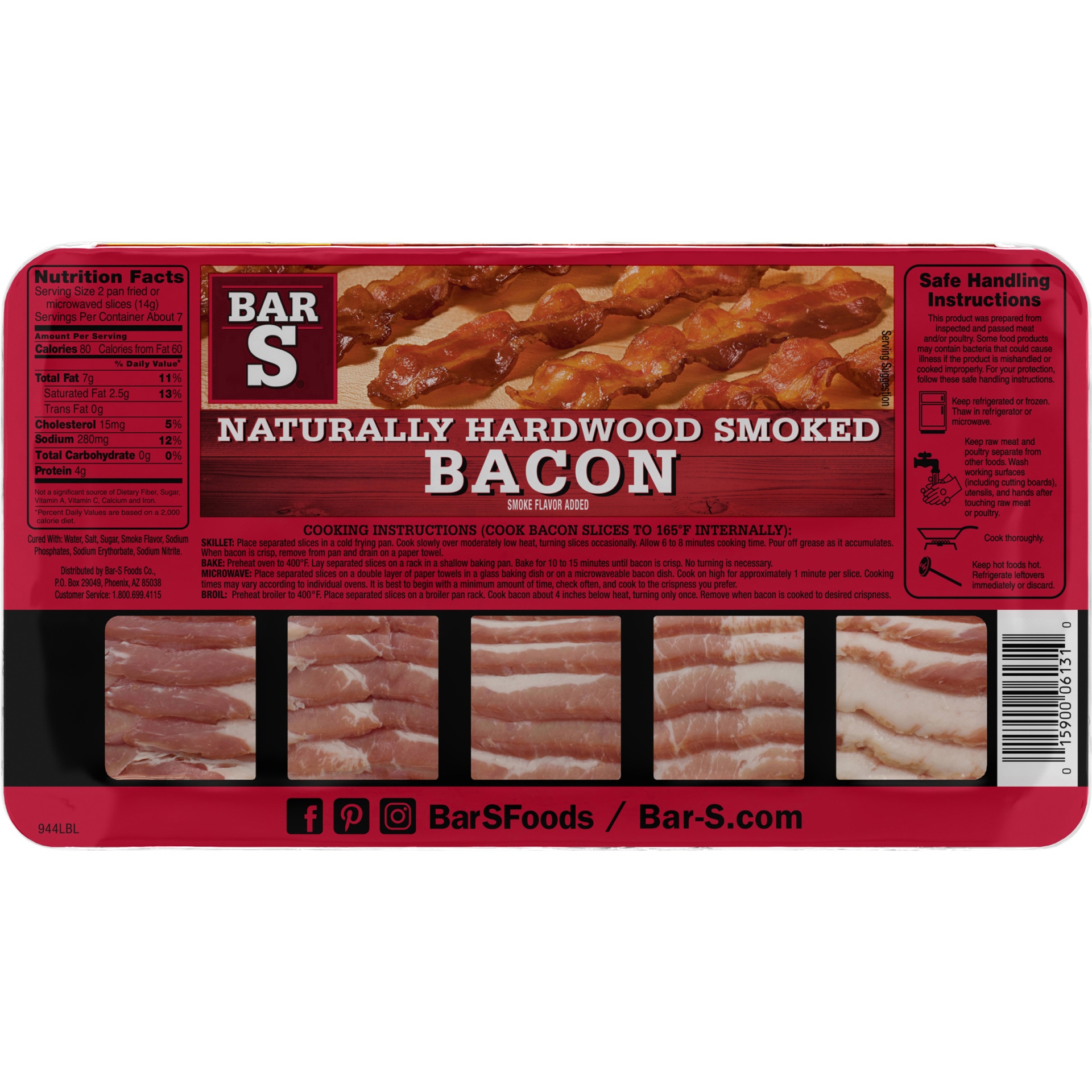 slide 6 of 7, Bar-S Smoked Bacon-Bar S, 12 oz