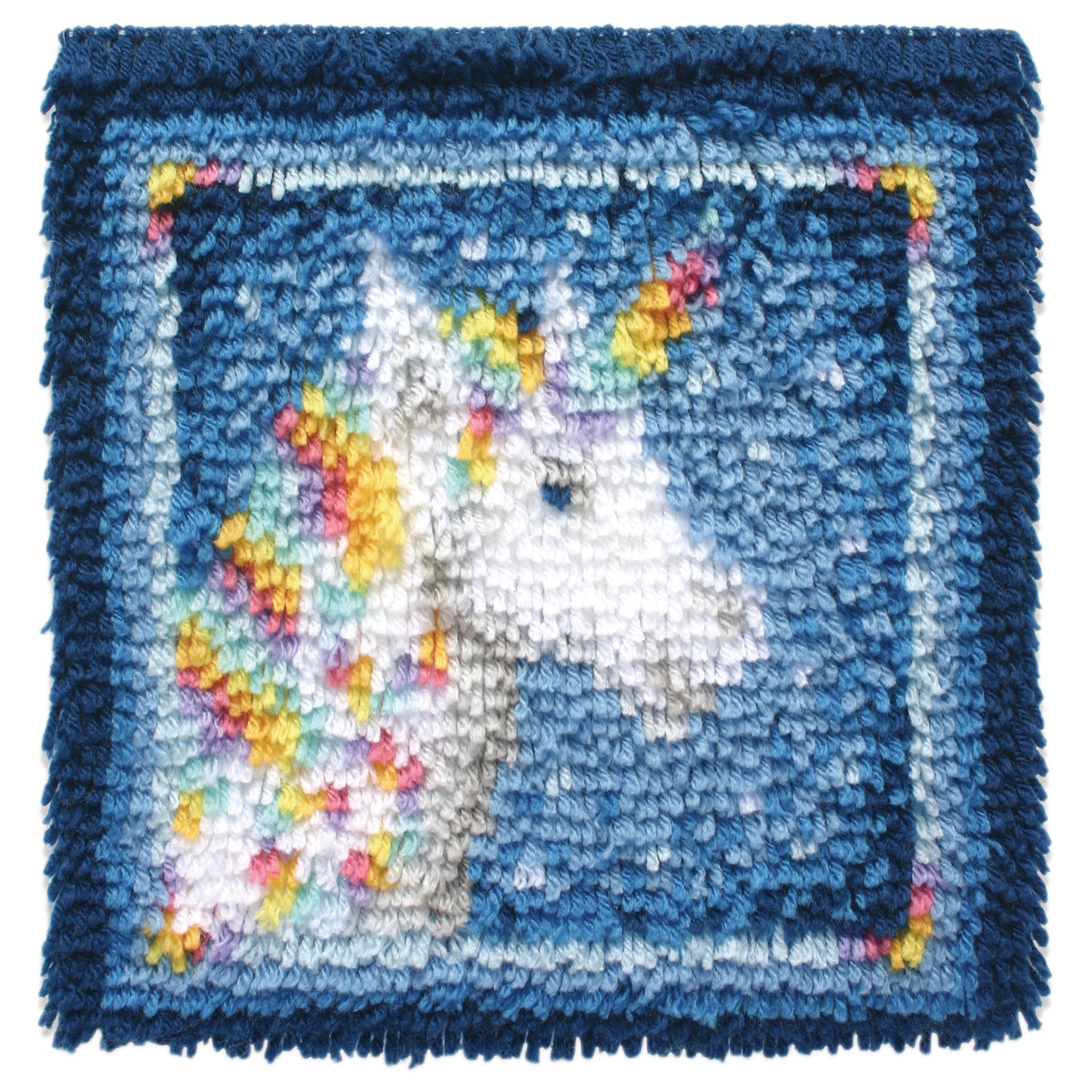 slide 3 of 5, Wonderart Unicorn Latch Hook Kit, 12 in x 12 in