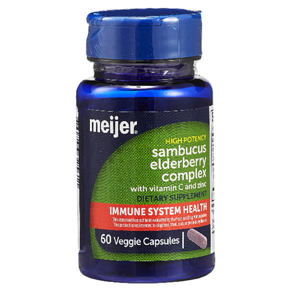 slide 1 of 1, Meijer Sambucus Elderberry Complex Dietary Supplement, 60 ct