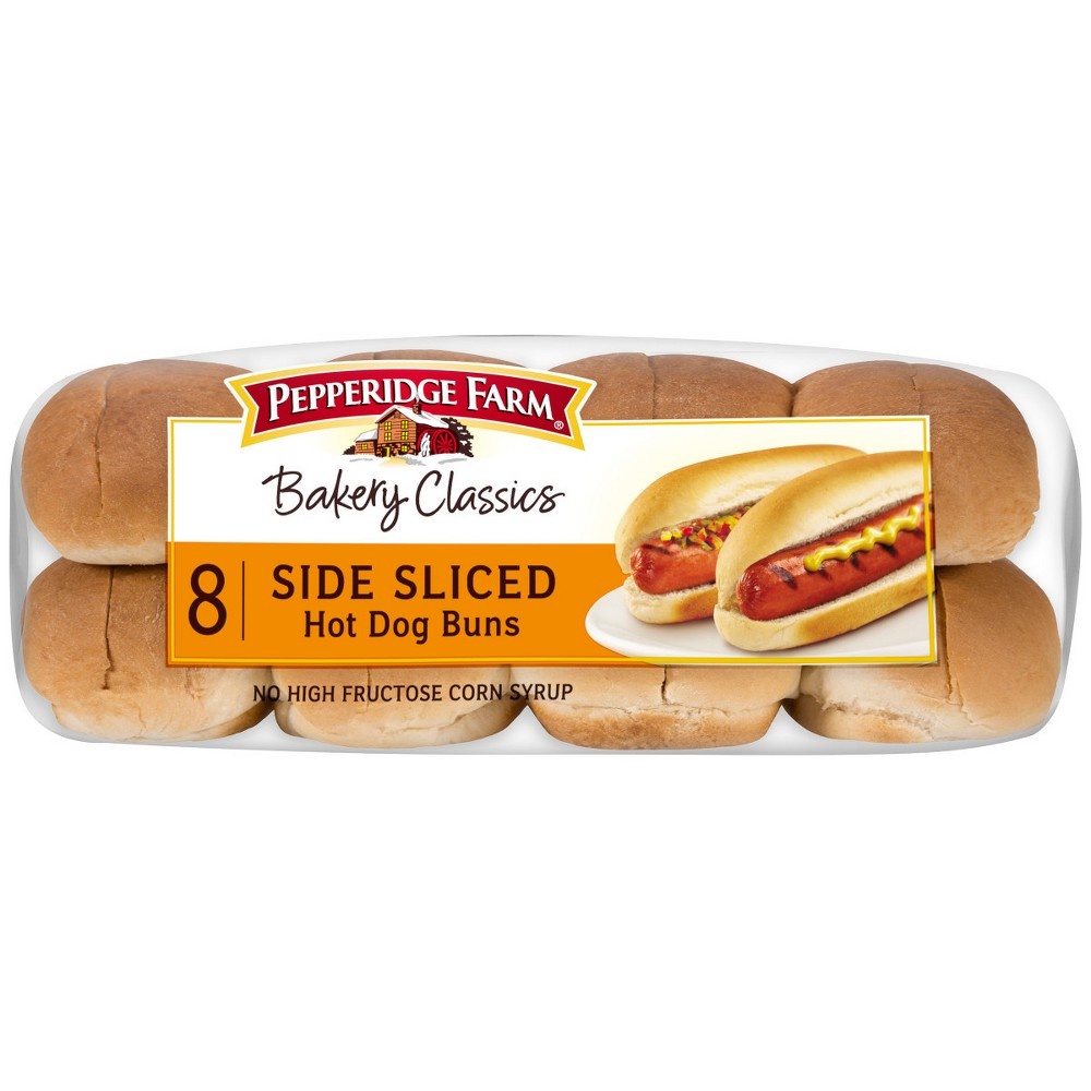 slide 2 of 6, Pepperidge Farm White Hot Dog Buns, Side-Sliced, 8-Pack Bag, 14 oz