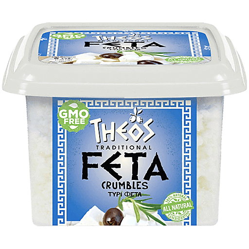 slide 1 of 1, Theo Feta Crumbles, 6 oz