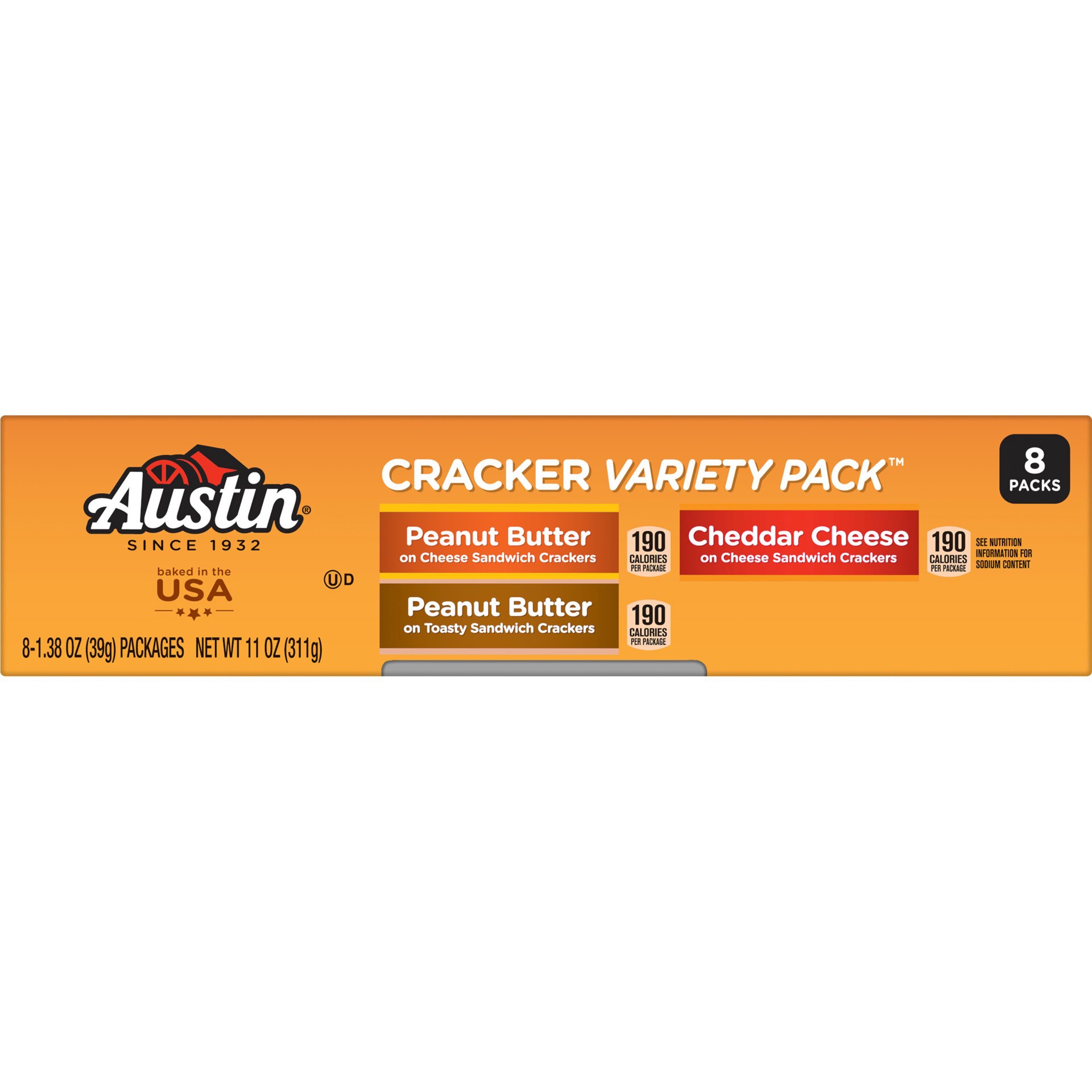 slide 1 of 5, Austin Sandwich Crackers, Variety Pack, 11 oz, 8 Count, 11 oz