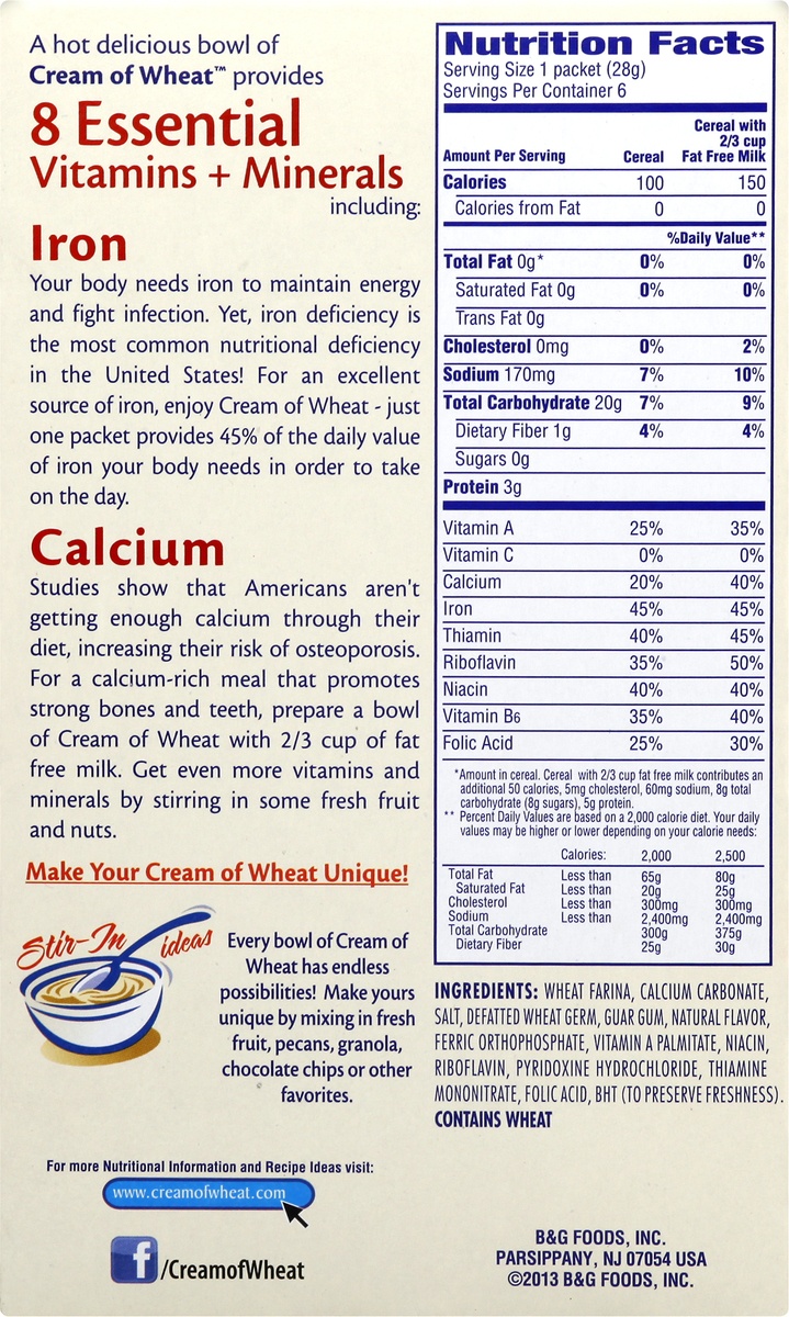slide 10 of 11, Cream Of Wheat Instant Original Hot Cereal 6 ea, 6 ct