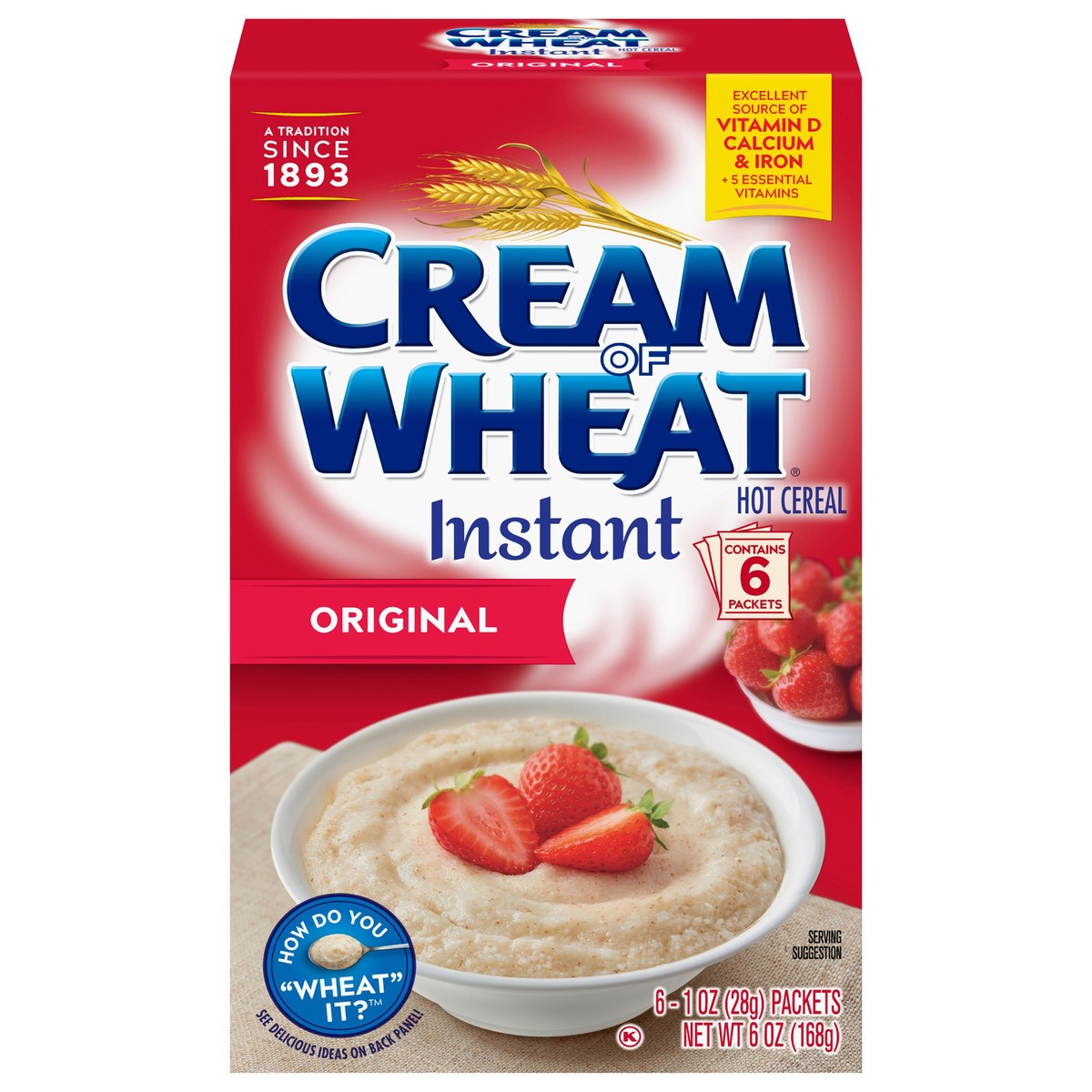 slide 1 of 9, Cream of Wheat Instant Original Hot Cereal 6 - 1 oz Packets, 6 ct