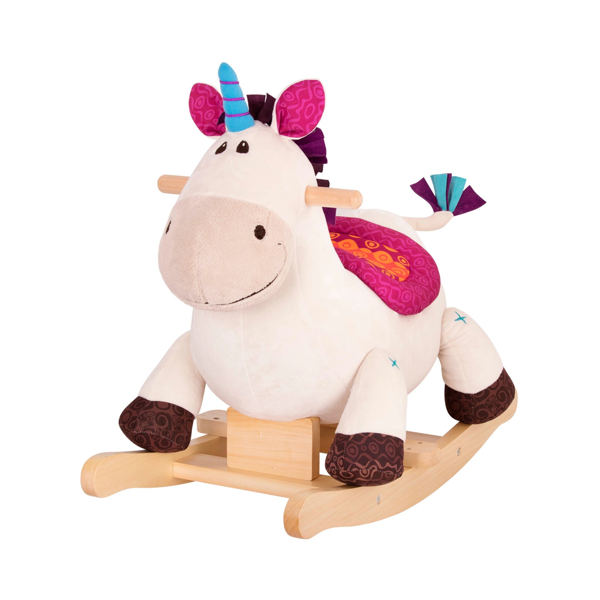 slide 1 of 8, B. toys Wooden Rocking Unicorn Rodeo Rockers - Dilly-Dally, 1 ct