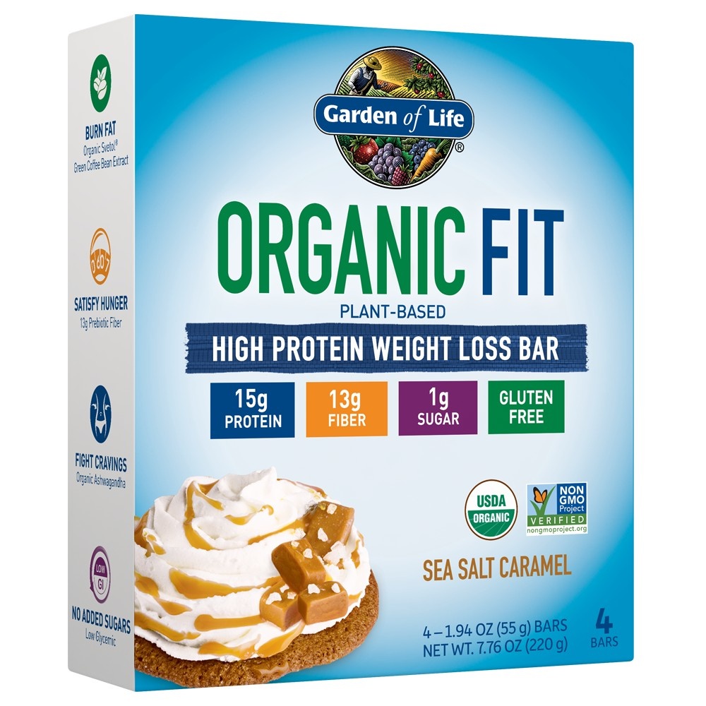 slide 1 of 2, Garden of Life Organic Fit Protein Bar - Sea Salt Caramel, 4 ct
