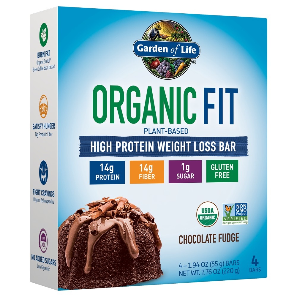 slide 1 of 2, Garden of Life Organic Fit Protein Bar - Chocolate Fudge, 4 ct