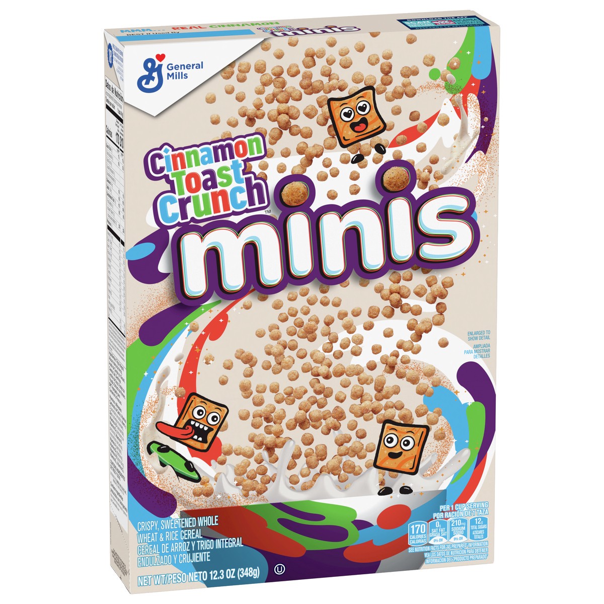 slide 4 of 9, Cinnamon Toast Crunch Mini Breakfast Cereal Family Size, 12.3 oz