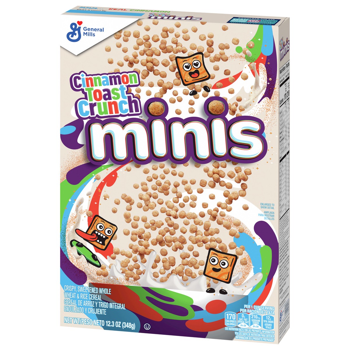 slide 7 of 9, Cinnamon Toast Crunch Mini Breakfast Cereal Family Size, 12.3 oz