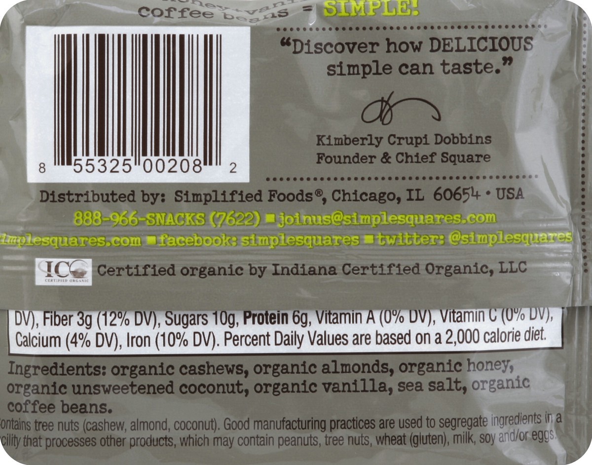 slide 6 of 6, Simple Squares Snack Bar 1.6 oz, 1.6 oz