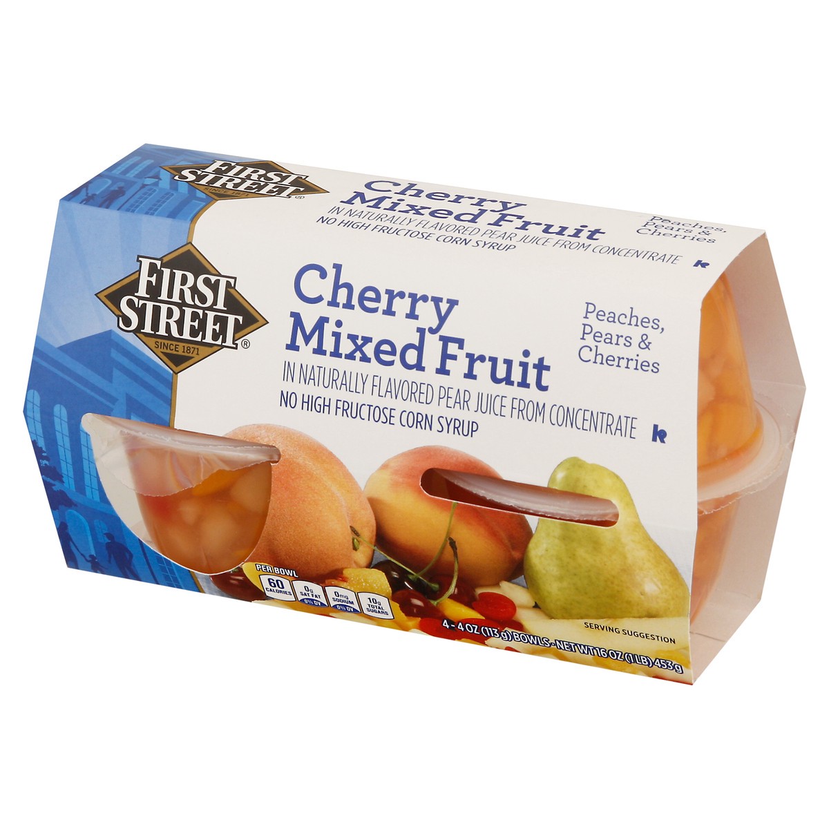 slide 2 of 13, First Street Cherry Mixed Fruit In Pear Juice Cups, 4 ct; 4 fl oz