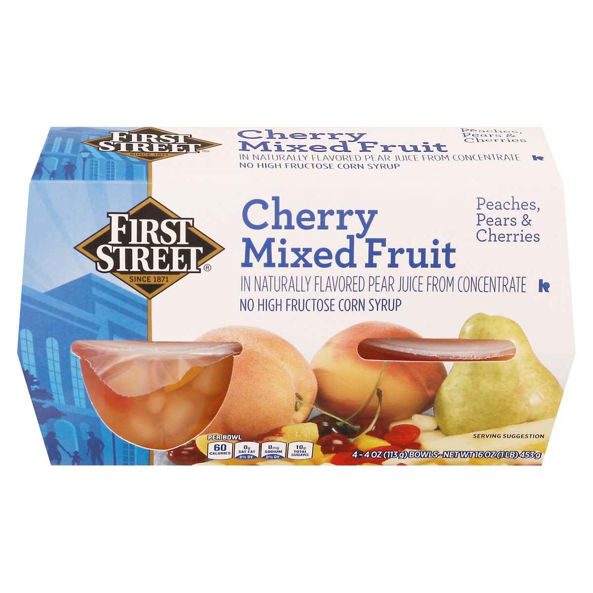 slide 9 of 13, First Street Cherry Mixed Fruit In Pear Juice Cups, 4 ct; 4 fl oz