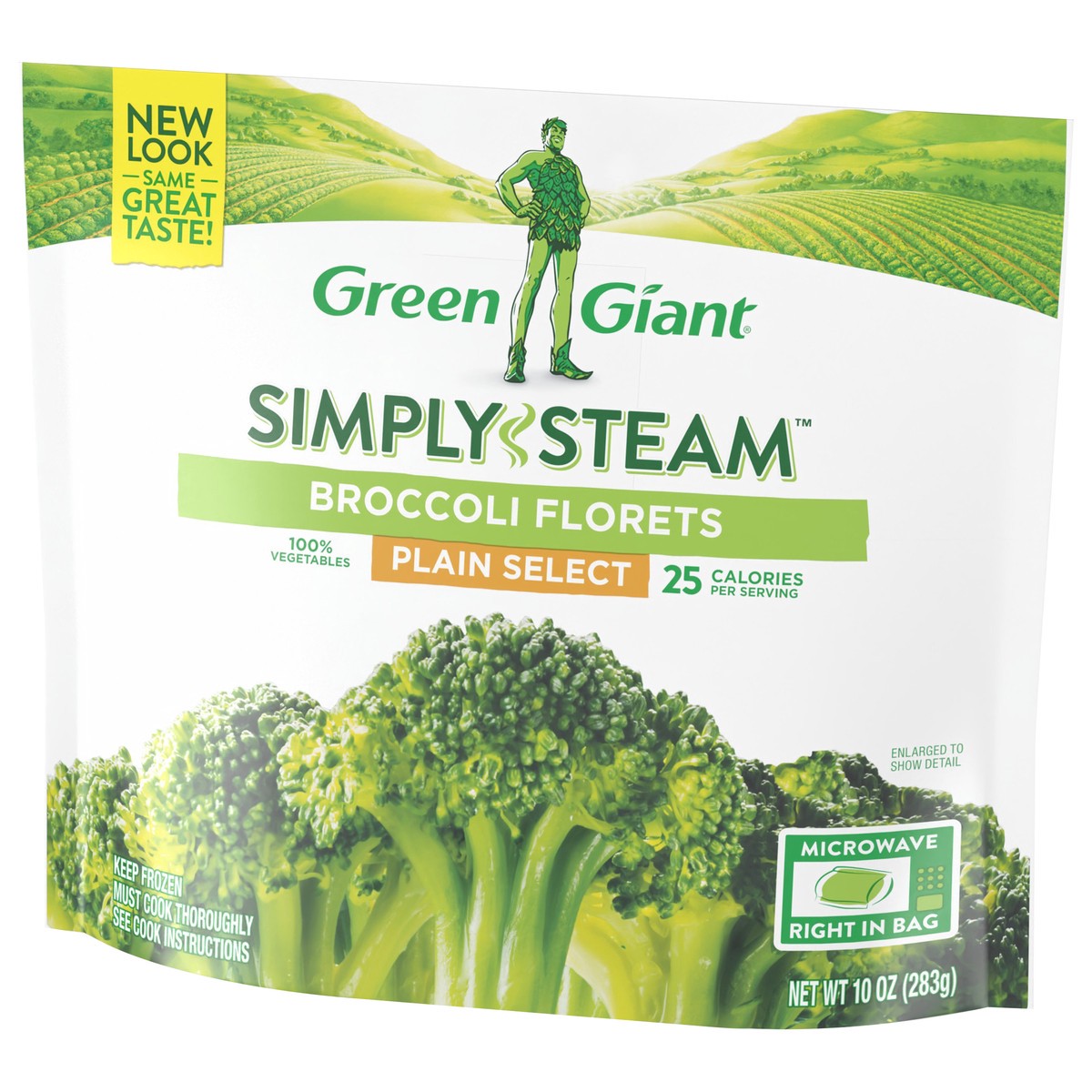 slide 4 of 13, Green Giant Simply Steam™ Plain Select Broccoli Florets 10 oz. Bag, 10 oz