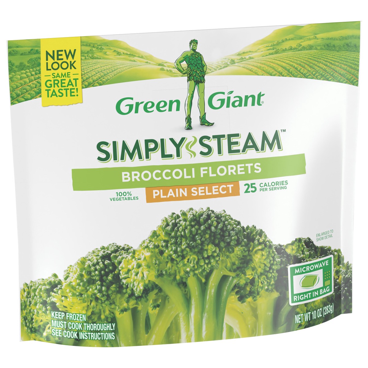 slide 8 of 13, Green Giant Simply Steam™ Plain Select Broccoli Florets 10 oz. Bag, 10 oz