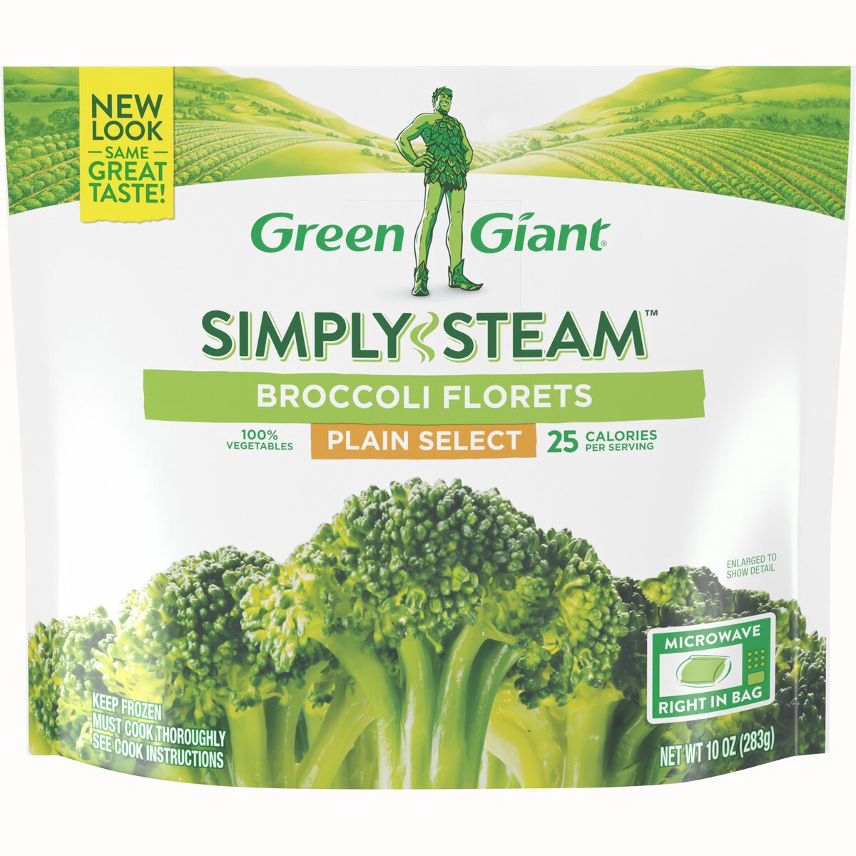 slide 11 of 13, Green Giant Simply Steam™ Plain Select Broccoli Florets 10 oz. Bag, 10 oz