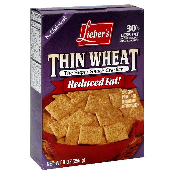 slide 1 of 1, Lieber's Thin Wheat Reduced Fat Snack Crackers - 9 oz, 9 oz