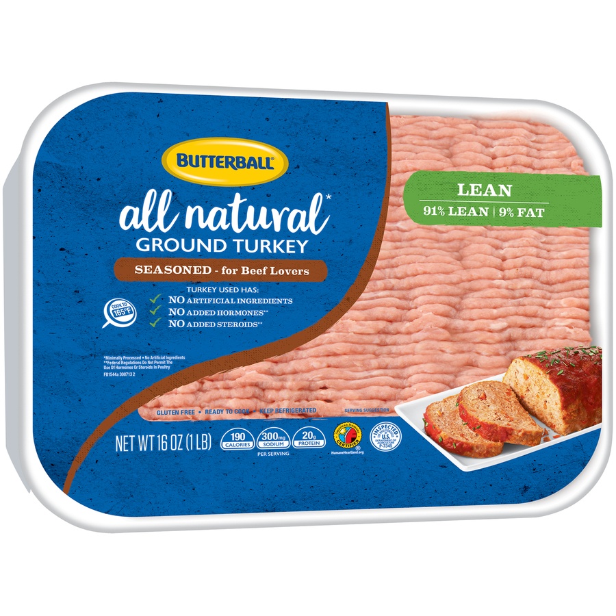 Butterball Everyday Fresh Seasoned Ground Turkey 91% Lean 16 Ozd | Shipt