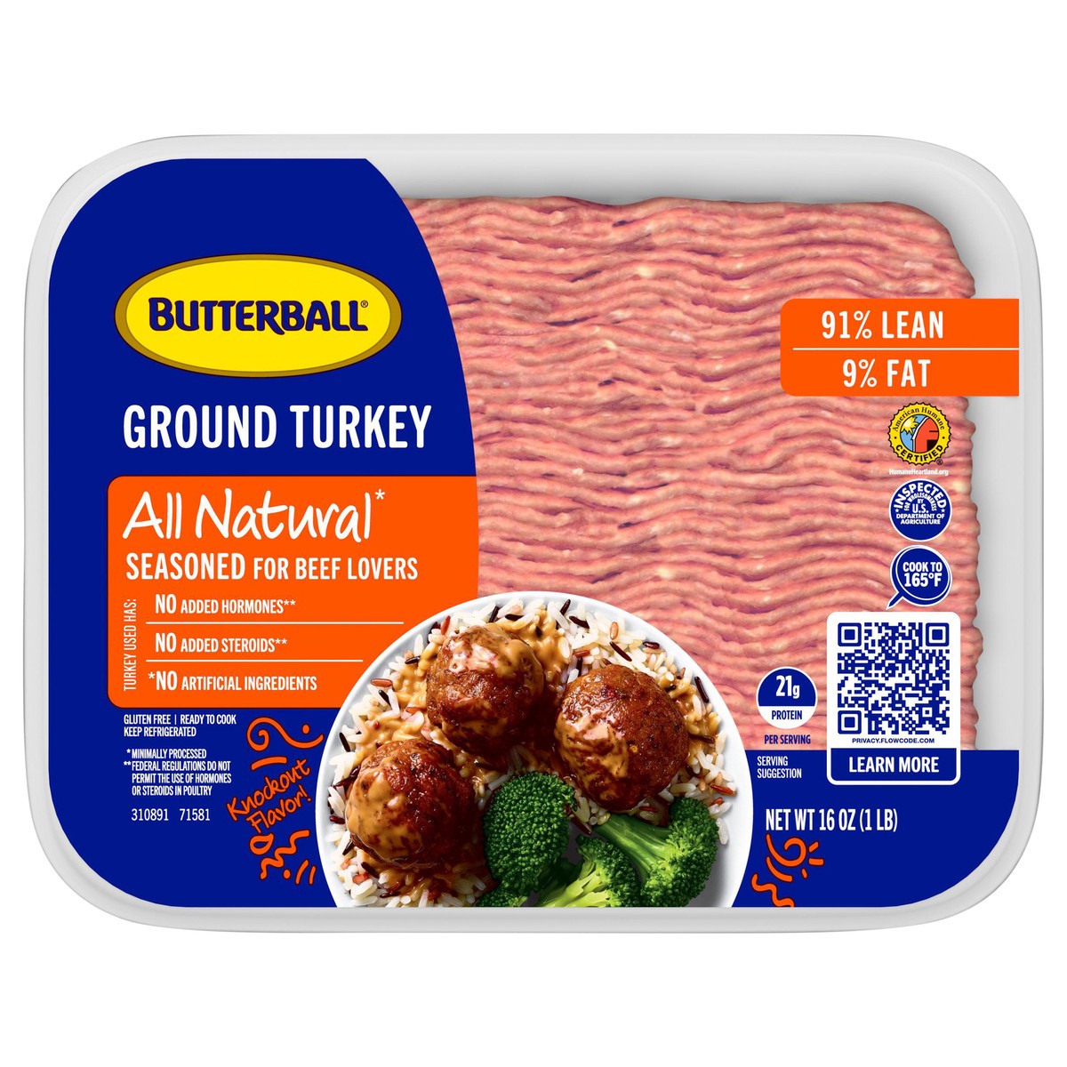 slide 2 of 10, Butterball Everyday Fresh Seasoned Ground Turkey 91% Lean, 16 oz