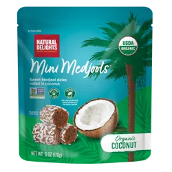 Natural Delights Organic Mini Medjools Coconut Pouch, 6 Oz.