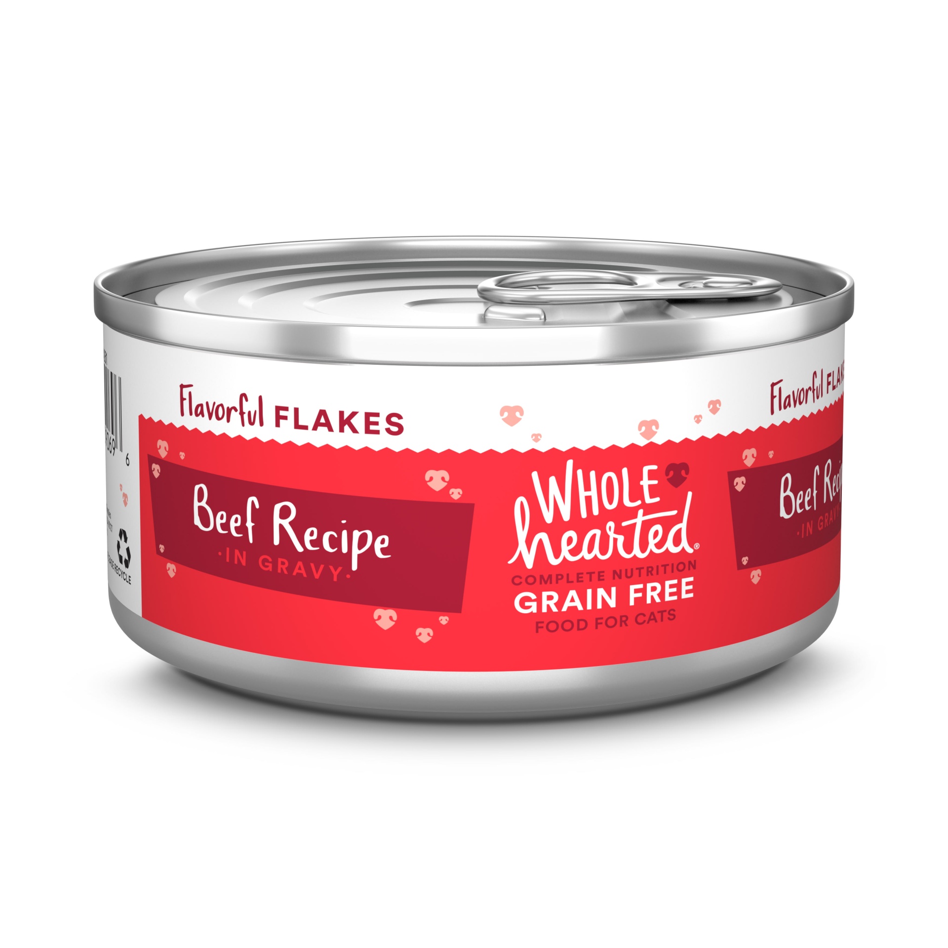 slide 1 of 1, WholeHearted Grain Free Beef Recipe Flaked Wet Cat Food for All Life Stages, 5.5 oz