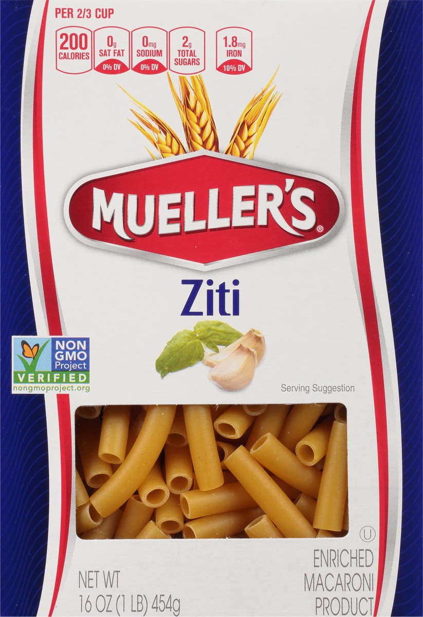 slide 8 of 12, Mueller's Ziti 16 oz, 16 oz