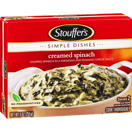 slide 1 of 1, Stouffer's Simple Dishes Creamed Spinach, 9 oz