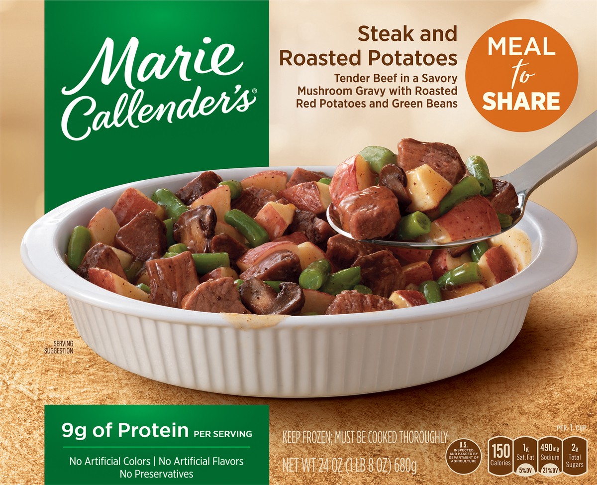 slide 4 of 13, Marie Callender's Steak and Roasted Potatoes Frozen Meal to Share, 24 oz., 24 oz