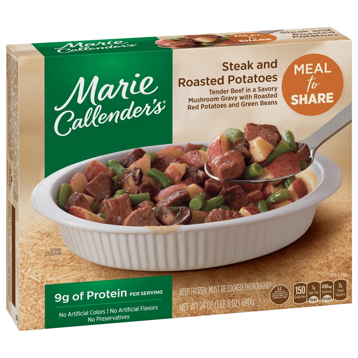 slide 6 of 13, Marie Callender's Steak and Roasted Potatoes Frozen Meal to Share, 24 oz., 24 oz