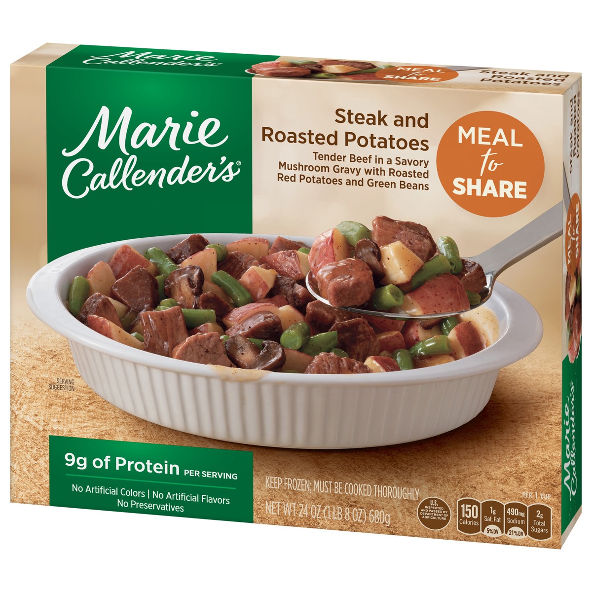 slide 9 of 13, Marie Callender's Steak and Roasted Potatoes Frozen Meal to Share, 24 oz., 24 oz