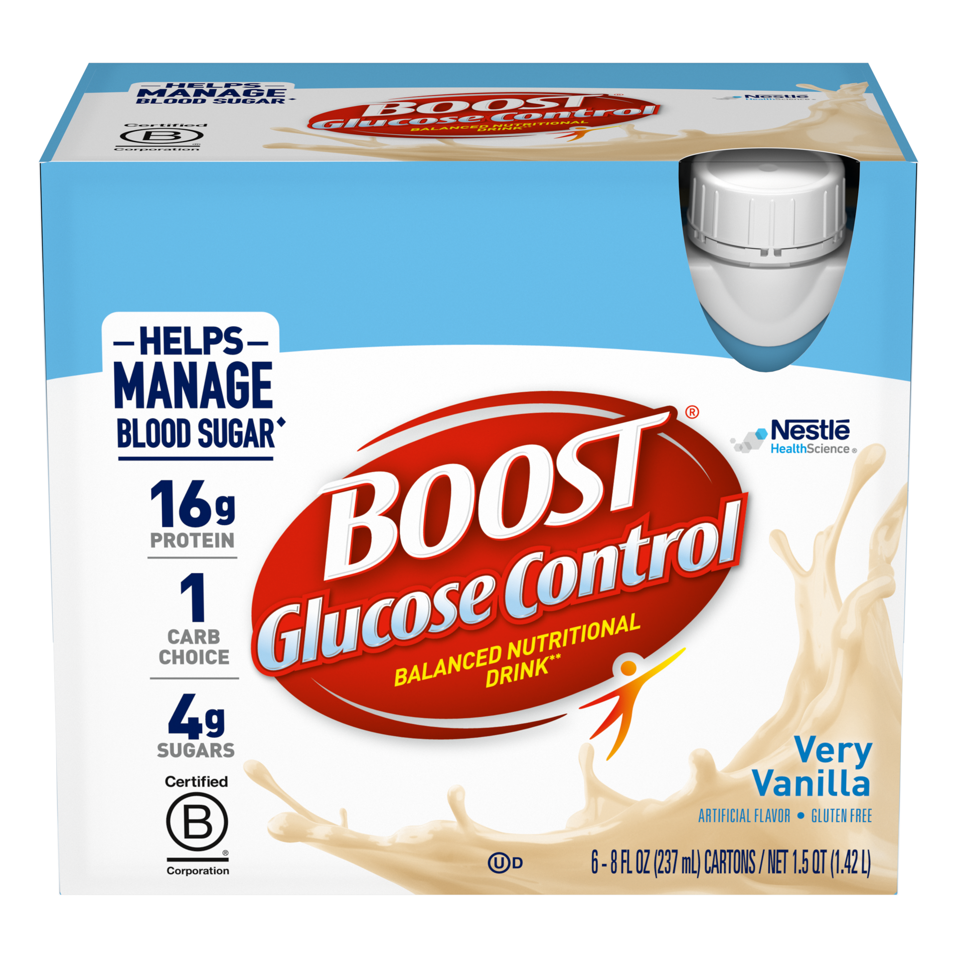 slide 1 of 9, Boost Glucose Control, Very Vanilla, 6 Ct, 1 ct